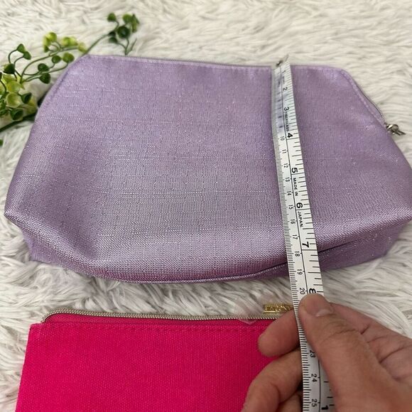 Lancome 2 piece lot Makeup Cosmetic zip organizer‎ Pouch Bags lavender pink NEW - Picture 9 of 9